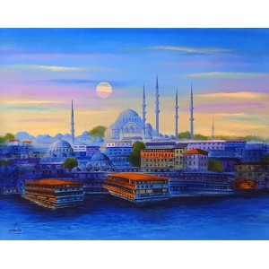 S. A. Noory, 18 x 24 Inch, Acrylic on Canvas, Cityscape Painting, AC-SAN-188